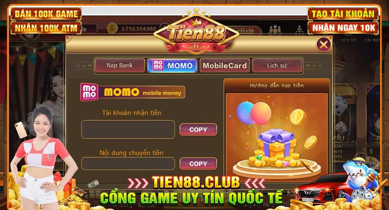 Nạp tiền qua hình thức Banking đơn giản nhanh chóng
