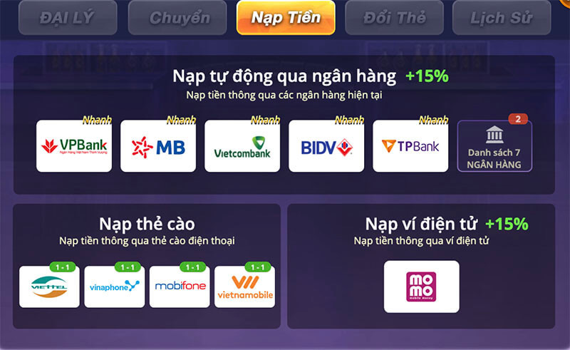 B29 win - Cổng game nổ hũ đổi thưởng đỉnh cao nhất hiện nay 5 Hướng dẫn các bước nạp tiền B29 win